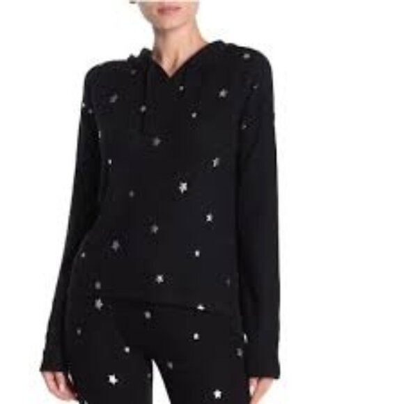 PJ Salvage Snuggle Weather Metallic Star Print Hoodie - Picture 1 of 4